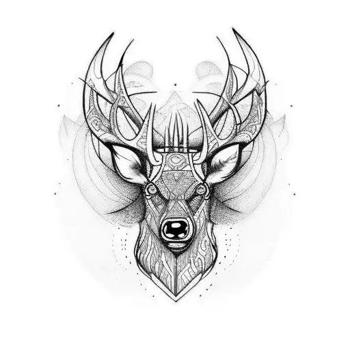 cerf breton avec triskel tattoo design idea