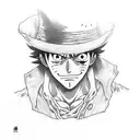 luffy hat from anime ONe Piece tattoo design idea