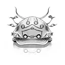 luffy hat from anime ONe Piece tattoo design idea