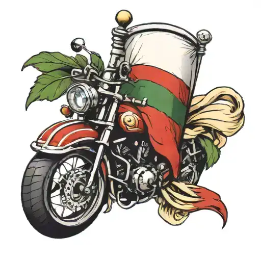 Italian flag with banner wrapped tattoo design idea