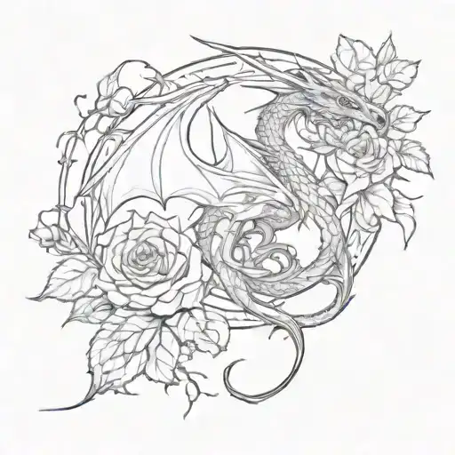 A court of thorns and roses book cover scene with a dragon tattoo design idea