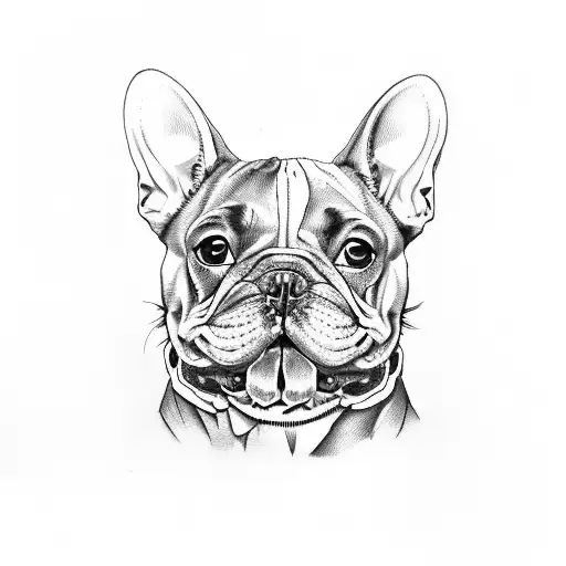 French bulldog skull tattoo design idea
