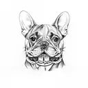 French bulldog skull tattoo design idea