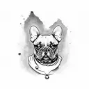 French bulldog skull tattoo design idea