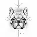 French bulldog skull tattoo design idea