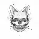 Frenchie skull evil scary tattoo design idea