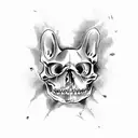Frenchie skull evil scary tattoo design idea