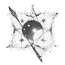 virgo and sagittarius constellation overlapping tattoo design idea