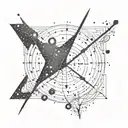 virgo and sagittarius constellation overlapping tattoo design idea