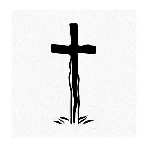 Be Still And Know That I Am God with a tree and a cross tattoo design idea
