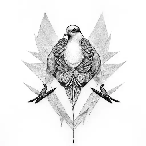 Pigeon and the falf of Spain tattoo design idea