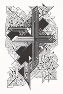 negative space cross tattoo design idea