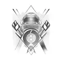 formula 1 car with a joint tattoo design idea