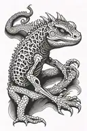 skeleton lizard tattoo design idea