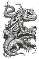 skeleton lizard tattoo design idea