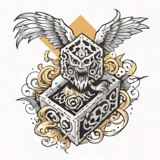 spirit hitting lucky block  tattoo design idea