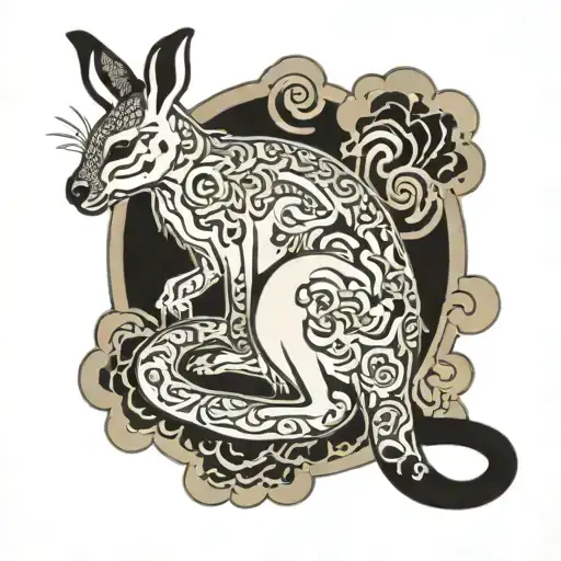 kangaroo tattoo design idea