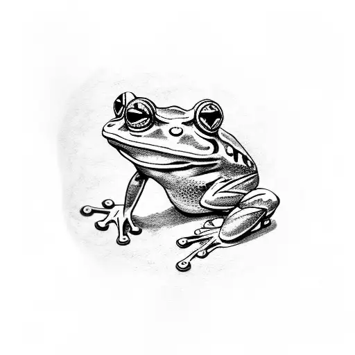 frog with pipe tattoo design idea