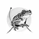 frog with pipe tattoo design idea