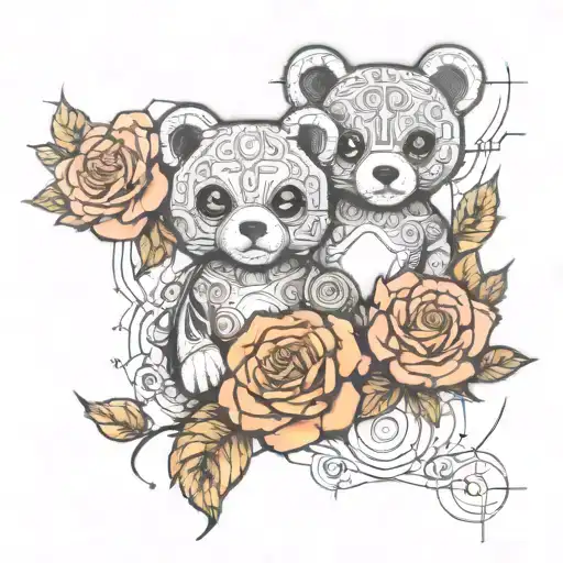 Sleeve incorporating my kids names Teddy and Rose  tattoo design idea