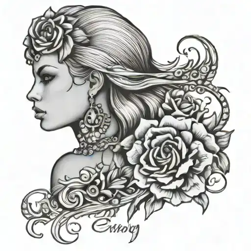 strong and courageous woman tattoo design idea