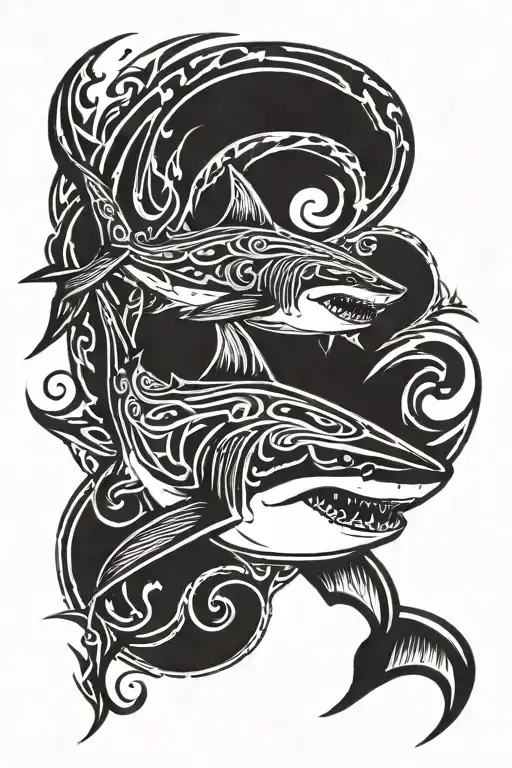 great white shark tattoo design idea
