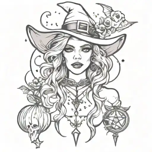 witchy style tattoo tattoo design idea