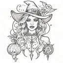 witchy style tattoo tattoo design idea