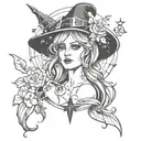 witchy style tattoo tattoo design idea