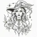witchy style tattoo tattoo design idea