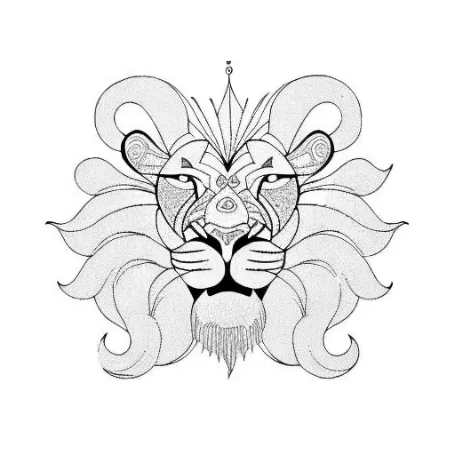 soleil lion tattoo design idea