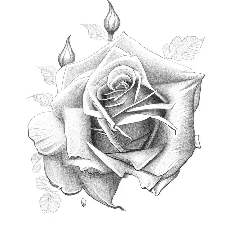 rose and daffodil  tattoo design idea