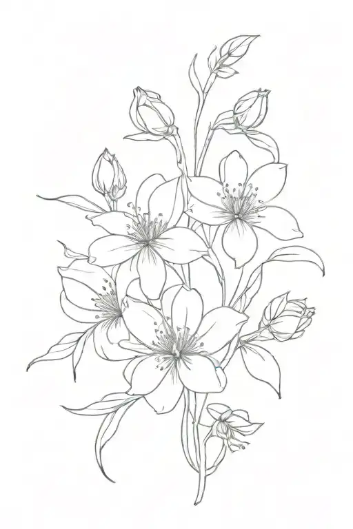 oregon wild flowers tattoo design idea