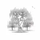 willow tree tattoo design idea