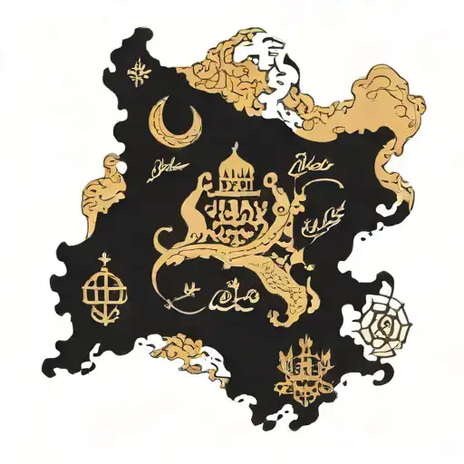 thug life in irans map tattoo design idea