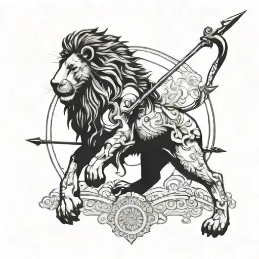 Sagittarius on a lion tattoo design idea