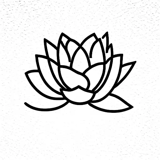 Lotus Flower on long stem with leaf and a hud tattoo design idea