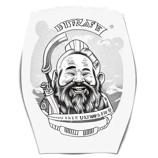 dwarf from chouffe beer go down on military a parachute  tattoo design idea
