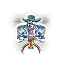 A ghost drinking beer tattoo design idea