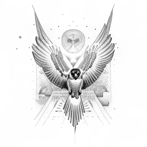 falcon birds tattoo design idea