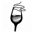 wine glass tattoo design idea