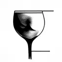 wine glass tattoo design idea