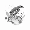 falcon birds tattoo design idea
