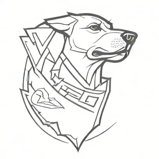A Washington Redskins logo with a dog silhouette incorporated tattoo design idea