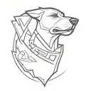 A Washington Redskins logo with a dog silhouette incorporated tattoo design idea
