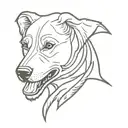 A Washington Redskins logo with a dog silhouette incorporated tattoo design idea