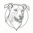 A Washington Redskins logo with a dog silhouette incorporated tattoo design idea