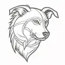 A Washington Redskins logo with a dog silhouette incorporated tattoo design idea