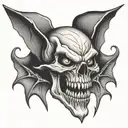 vampire skull wih mouth open tattoo design idea