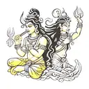 lord shiva and parvathy tattoo design idea